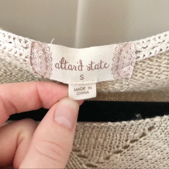 🍂Tan Sweater w/Crochet Detail - Picture 5 of 8